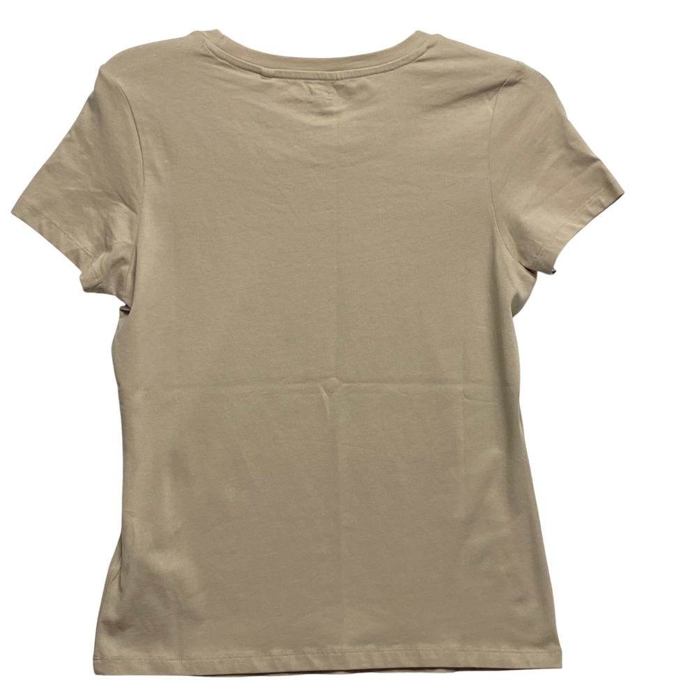 Guess Womens LA 81 Logo Graphic T-Shirt Tan Beige Gold Metallic Crew Neck MD NWT - Picture 5 of 6